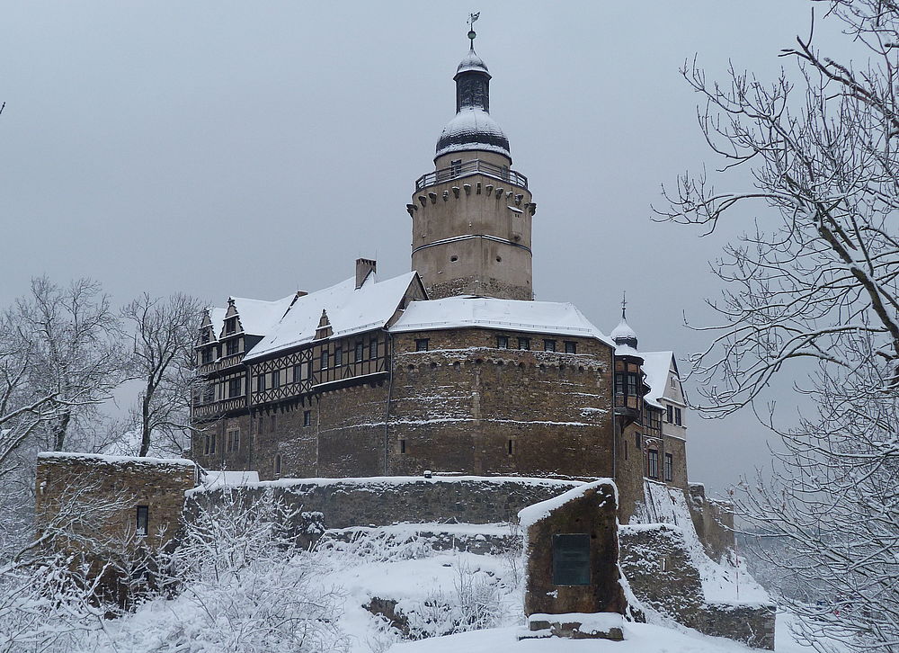 Burg Falkenstein im Winter, Ansicht Ostseite , Foto: © Kulturstiftung Sachsen-Anhalt