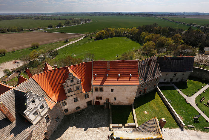 Kasteel Plötzkau, uitzicht van de verdedigingstoren