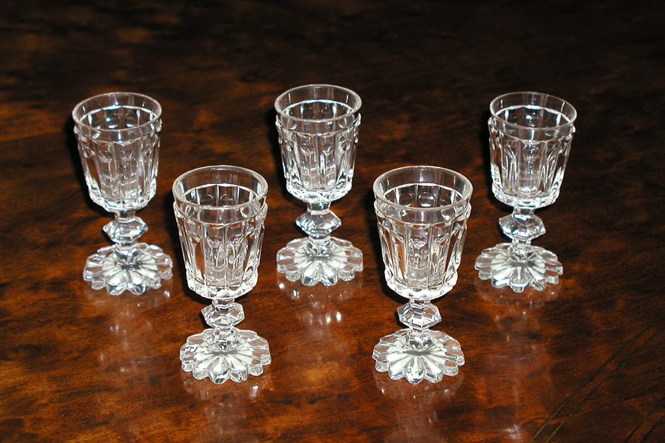 Glass goblets, uncoloured, Bohemian, c. 1860, property of Kulturstiftung Sachsen-Anhalt