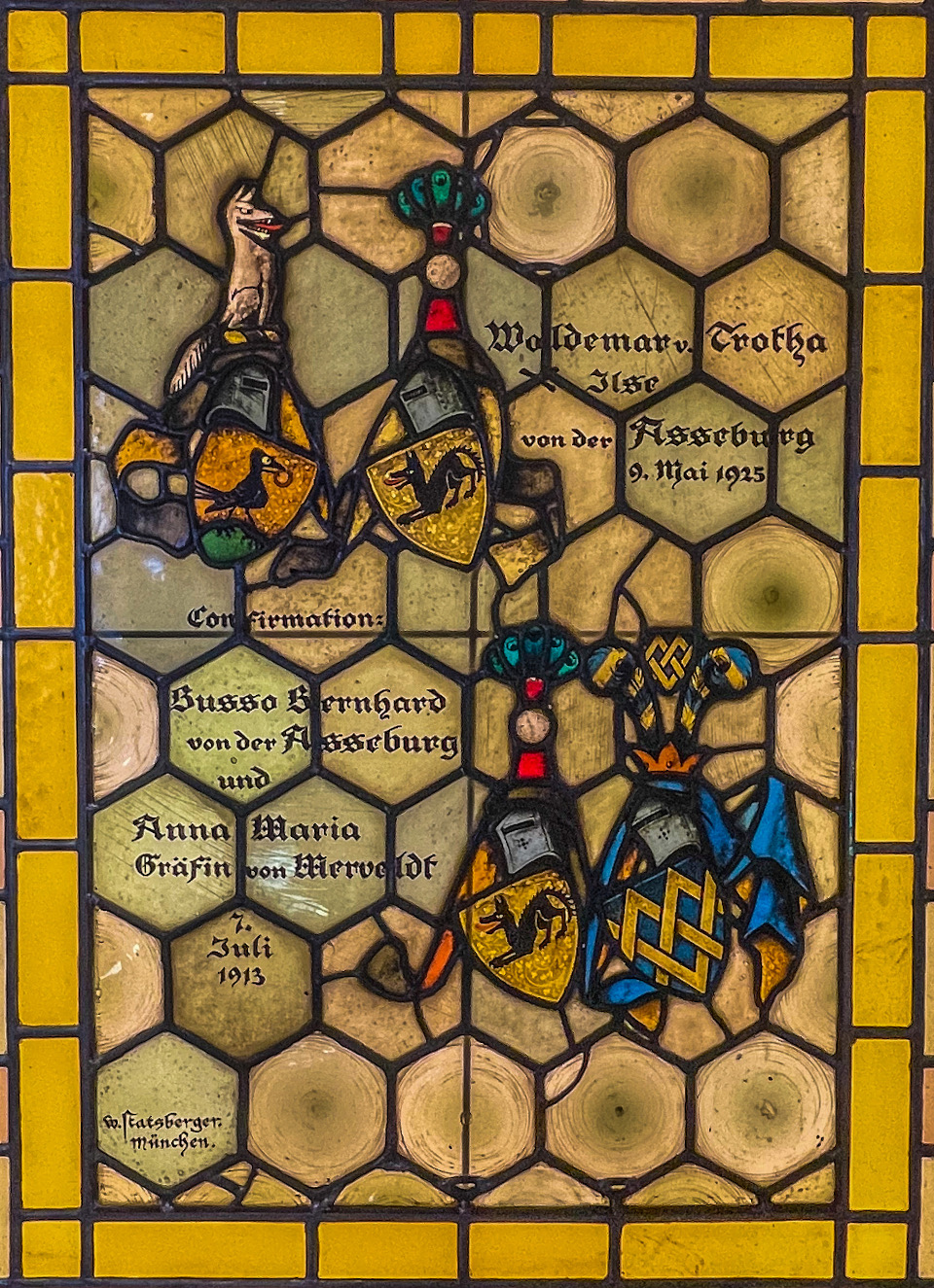 Glasfenster, Burgkapelle, um 1925, Statsberger, München, Foto: Kulturstiftung Sachsen-Anhalt